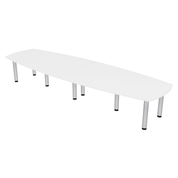 45 in W, 120 in L, 29 in H, Engineered Wood Top, White